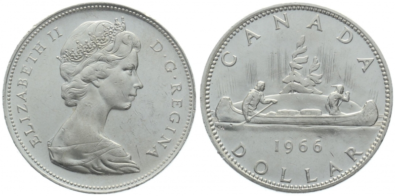 Kanada 1 Dollar 1966 Voyager - Elisabeth II.